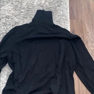 black wool turtle neck long sleeve